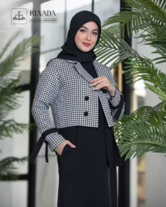 کت و سارافون زنانه اسرا - سفید مشکی