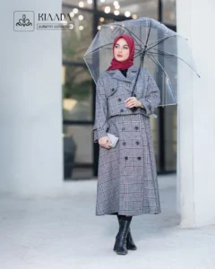 کت و سارافون زنانه آناهید - طوسی و زرشکی